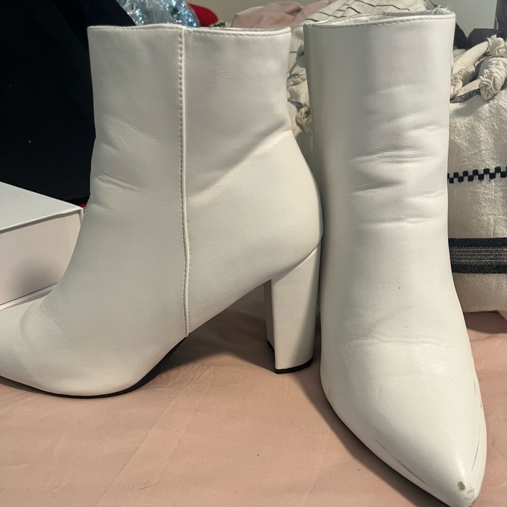 White Ankle Boots - size 9